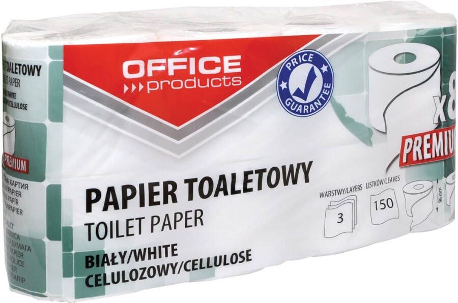 Office Products toiletpapier 3-laags 150 vel wit pak van 8 rollen