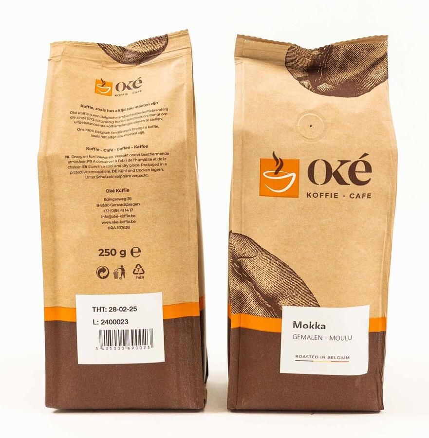OKE Koffie Oké koffie gemalen pak van 250 g Mokka