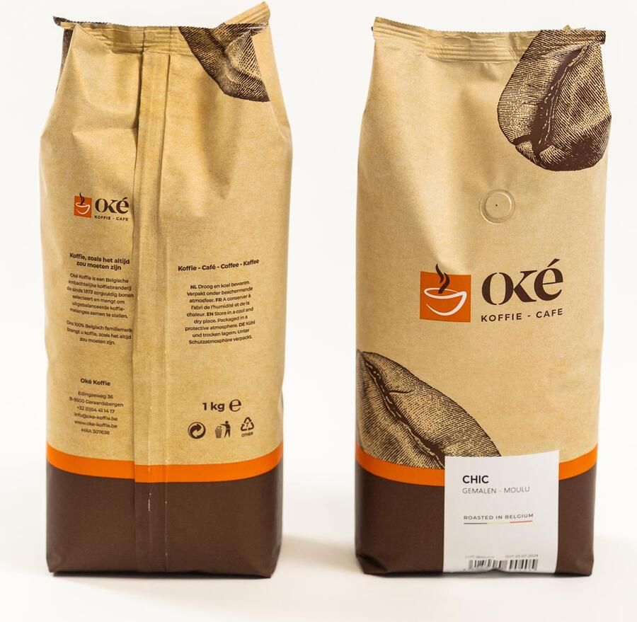 OKE Koffie Oké koffie gemalen zak van 1 kg Chic