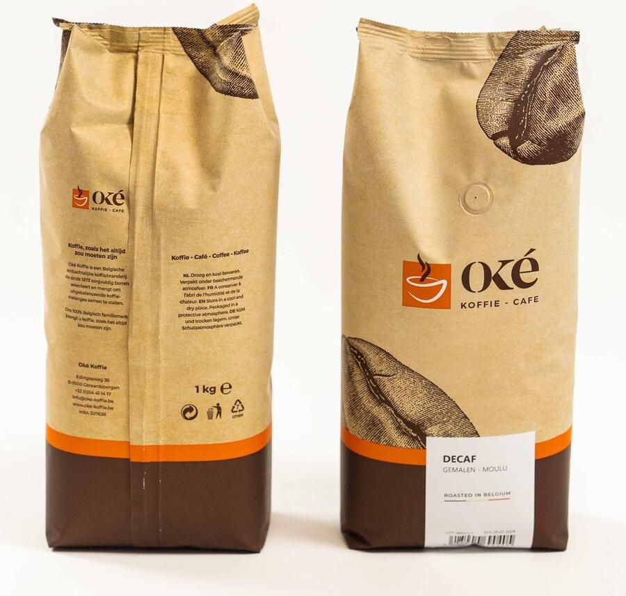 OKE Koffie Oké koffie gemalen zak van 1 kg Deca