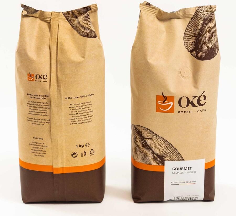 OKE Koffie Oké koffie gemalen zak van 1 kg Gourmet
