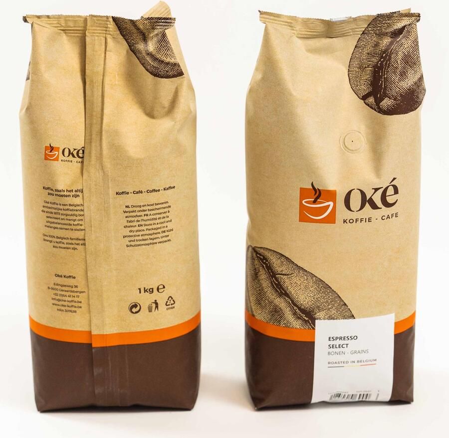 OKE Koffie Oké koffiebonen zak van 1 kg Espresso Select