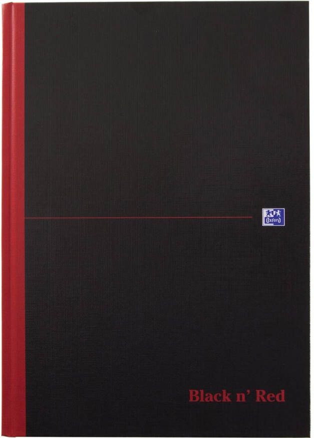 Oxford BLACK N&apos; RED gebonden boek 192 bladzijden ft A4 geruit 5 mm