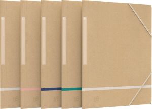 Oxford elastomap Touareg ft A4 uit karton naturel en geassorteerde kleuren pak van 5 stuks