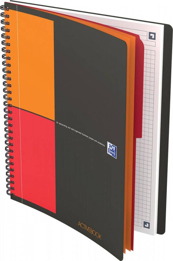 Oxford INTERNATIONAL activebook 160 bladzijden ft B5 geruit 5 mm