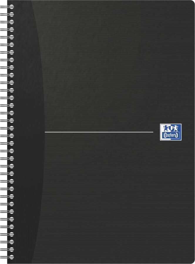 Oxford Office Essentials spiraalschrift 180 bladzijden ft A4 gelijnd zwart
