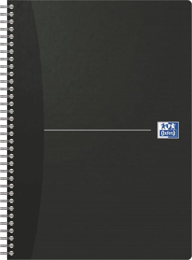 Oxford Office Essentials spiraalschrift 180 bladzijden ft A4 geruit 5 mm zwart