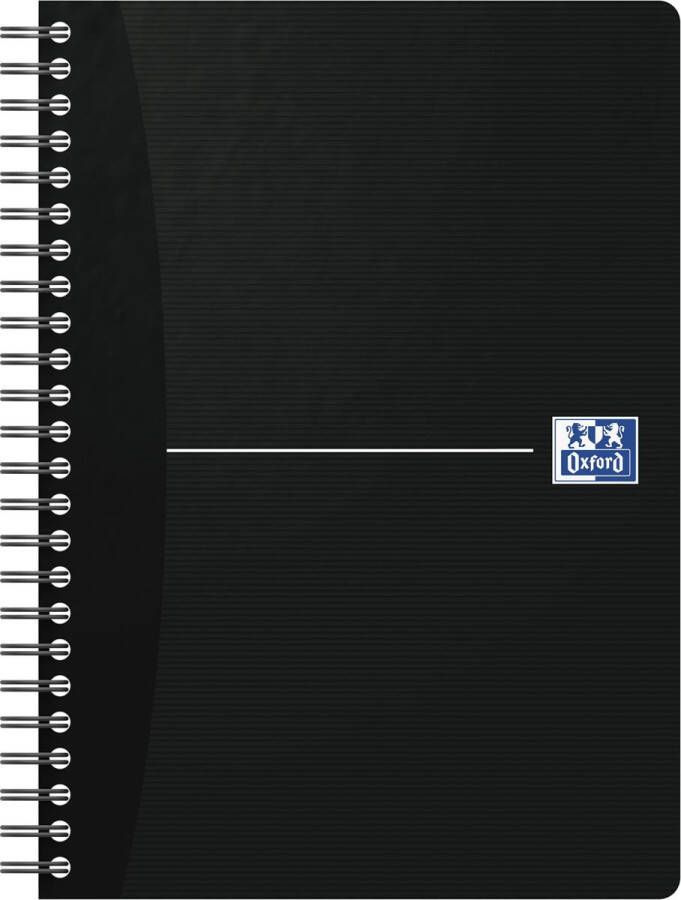 Oxford Office Essentials spiraalschrift 180 bladzijden ft A5 geruit 5 mm zwart