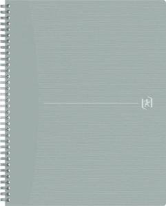 Oxford Origin spiraalschrift ft A4+ 140 bladzijden geruit 5 mm grijs