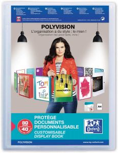 Oxford Polyvision personaliseerbare presentatiealbum formaat A4 uit PP 40 tassen transparant