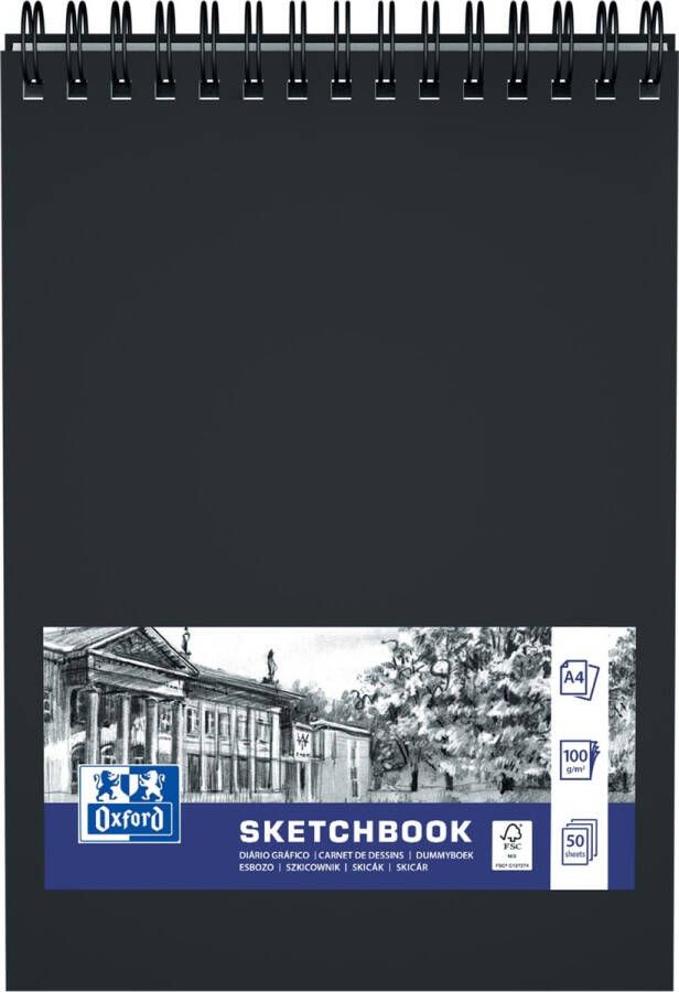 Oxford schetsboek 50 vel 100 g m² ft A4 zwart