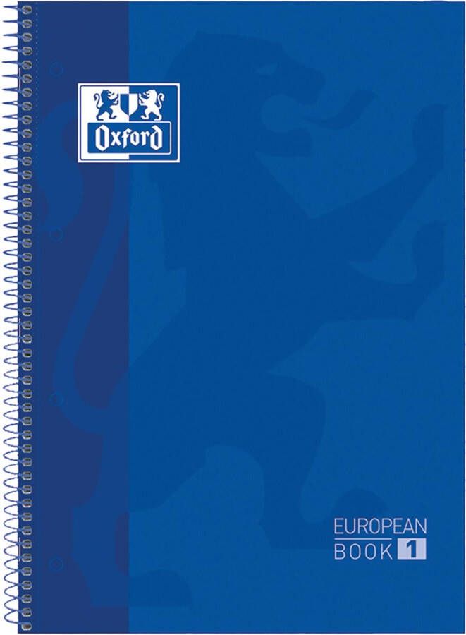 Oxford School Classic Europeanbook spiraalblok ft A4+ 160 bladzijden gelijnd donkerblauw
