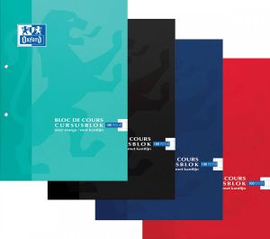 Oxford SCHOOL cursusblok geassorteerde kleuren ft A4 100 vel geruit 10 mm