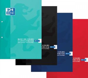 Oxford SCHOOL cursusblok geassorteerde kleuren ft A4 100 vel geruit 5 mm