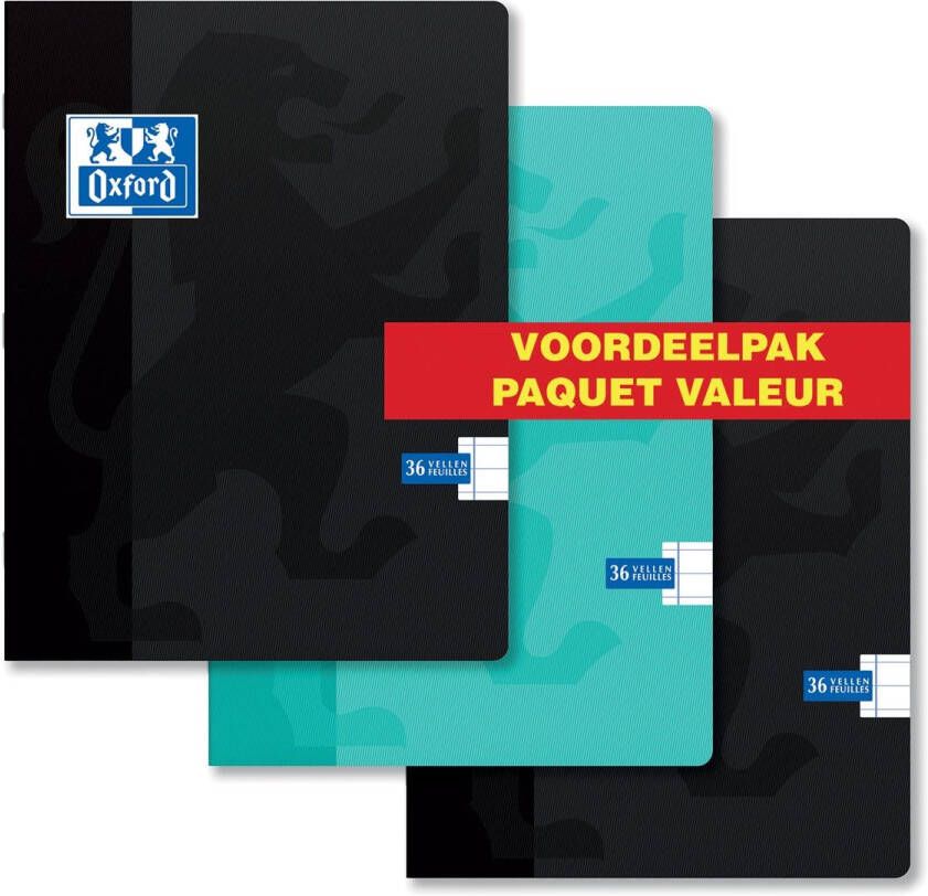 Oxford School schrift ft A5 72 bladzijden kantlijn gelijnd pak van 3 stuks geassorteerde kleuren - Foto 2