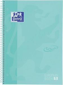 Oxford School Touch Europeanbook spiraalblok ft A4+ 160 bladzijden gelijnd pastel groen
