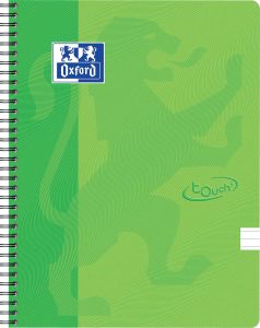 Oxford School Touch spiraalblok ft A4 140 bladzijden gelijnd groen (lime)