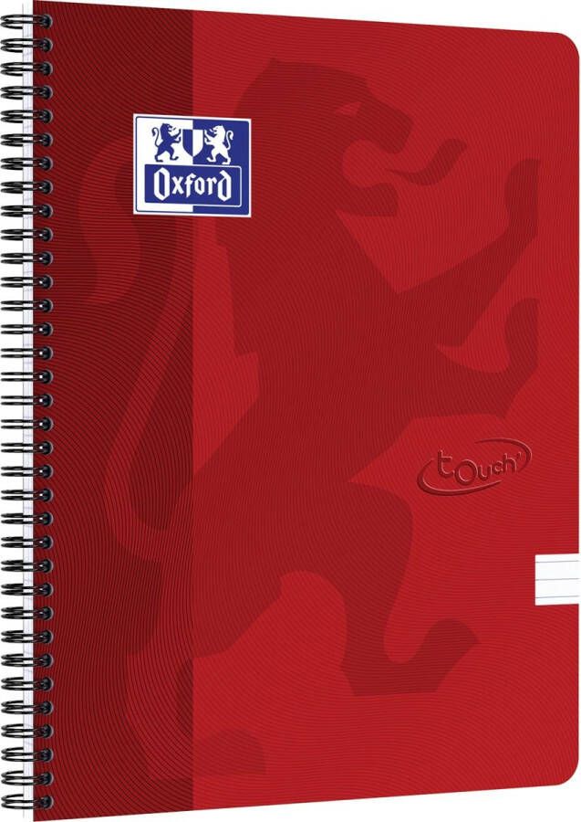 HAMELIN OXFORD Touch spiraalblok A4 gelijnd 70 vel 90g soepele kartonnen kaft rood
