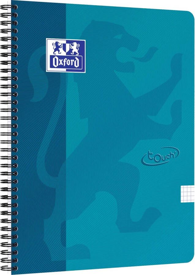 HAMELIN OXFORD Touch spiraalblok A4 geruit 5mm 70 vel soepele kartonnen kaft aqua