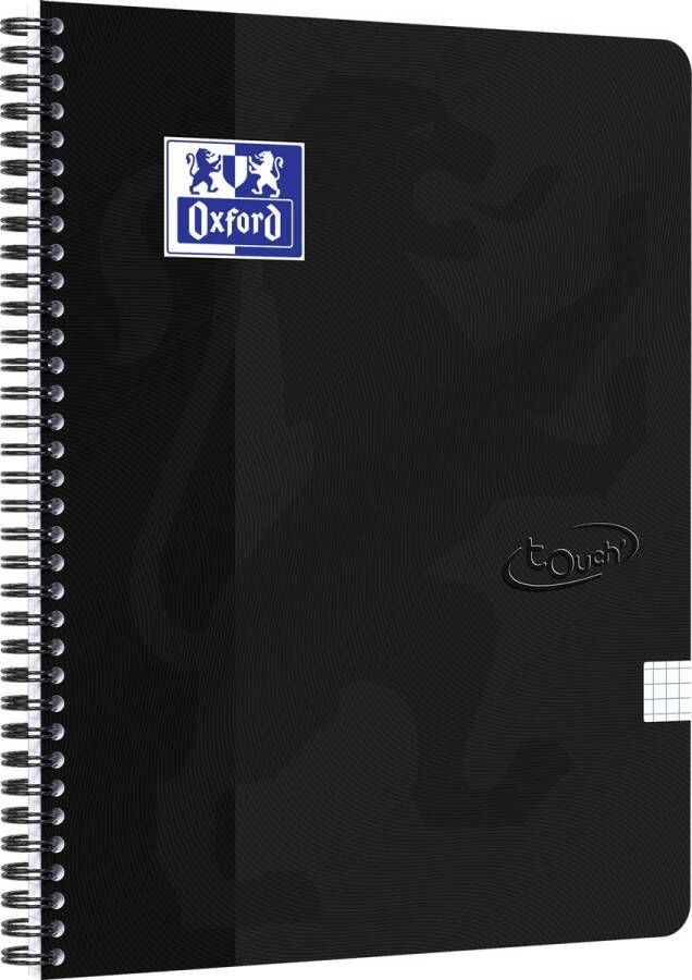 HAMELIN OXFORD Touch spiraalblok A4 geruit 5mm 70 vel 90g soepele kartonnen kaft zwart