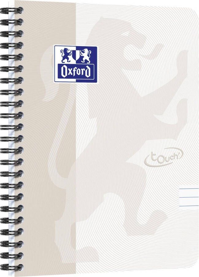 HAMELIN OXFORD Touch spiraalblok A5 gelijnd 70 vel 90g soepele kartonnen kaft licht grijs