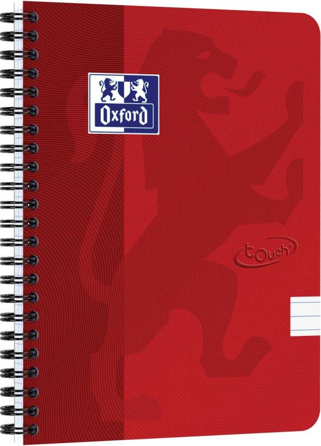 HAMELIN OXFORD Touch spiraalblok A5 gelijnd 70 vel 90g soepele kartonnen kaft rood