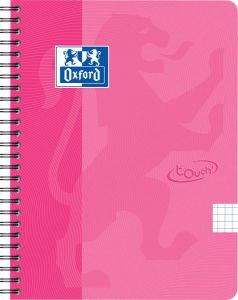 Oxford School Touch spiraalblok ft A5 140 bladzijden geruit 5 mm roze