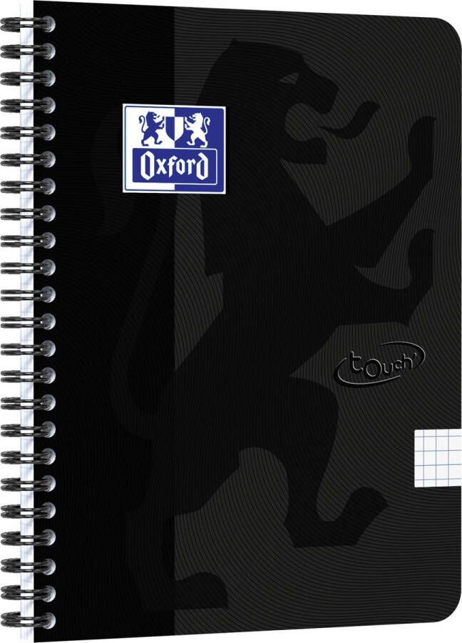 HAMELIN OXFORD Touch spiraalblok A5 geruit 5mm 70 vel 90g soepele kartonnen kaft zwart