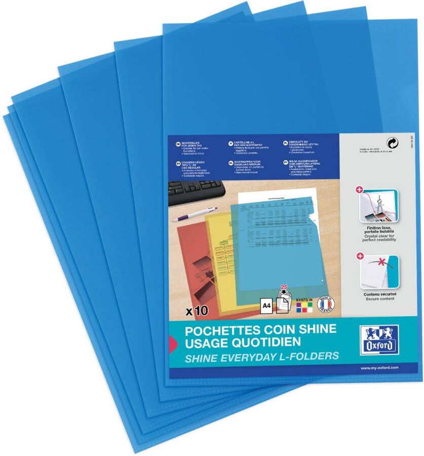 Oxford Shine L-map pak van 10 stuks blauw