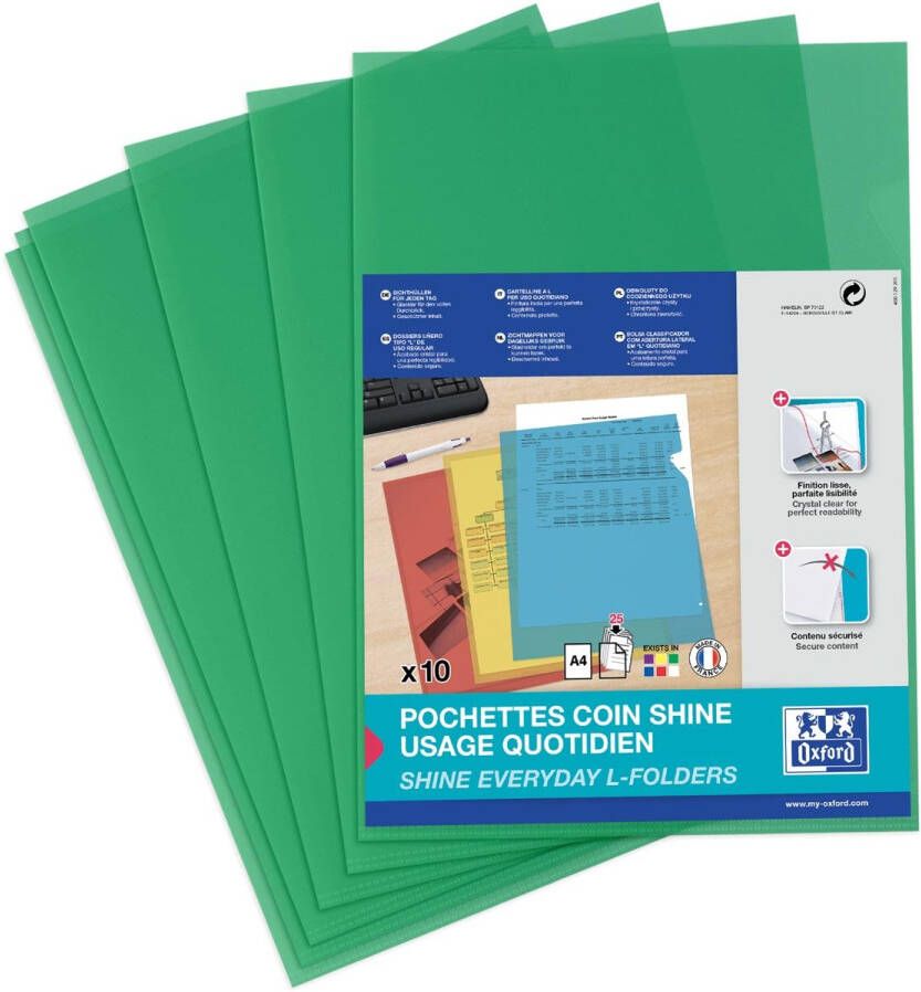 Oxford Shine L-map pak van 10 stuks groen