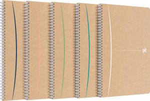 Oxford Touareg spiraalschrift 180 bladzijden ft A4 gelijnd geassorteerde kleuren