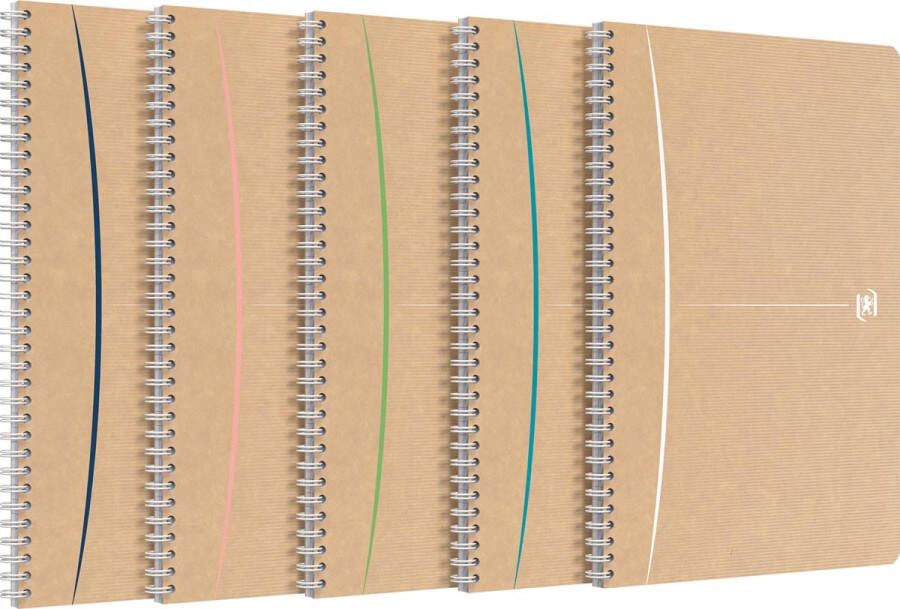 Oxford Touareg spiraalschrift 180 bladzijden ft A4 geruit 5 mm geassorteerde kleuren