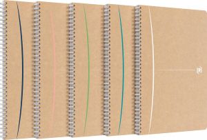 Oxford Touareg spiraalschrift 180 bladzijden ft A4 geruit 5 mm geassorteerde kleuren