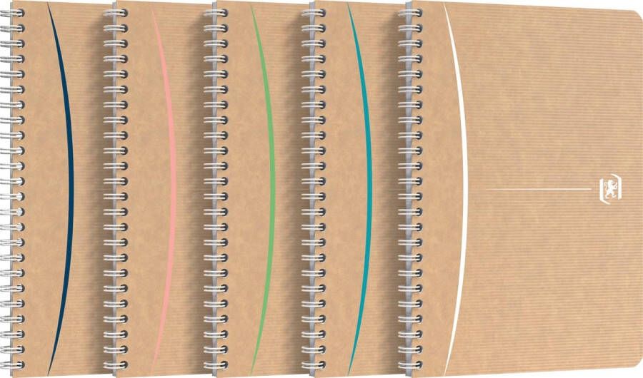 Oxford Touareg spiraalschrift 180 bladzijden ft A5 geruit 5 mm geassorteerde kleuren