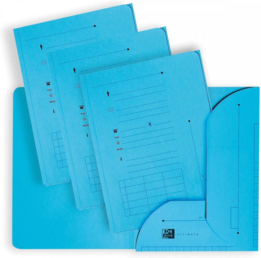 Oxford Ultimate dossiermap formaat A4 uit karton met 2 kleppen pak van 25 stuks blauw