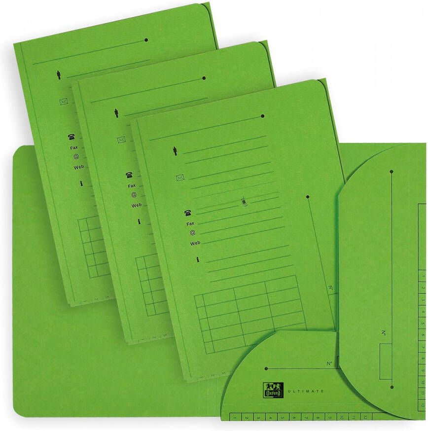 Oxford Ultimate dossiermap formaat A4 uit karton met 2 kleppen pak van 25 stuks groen
