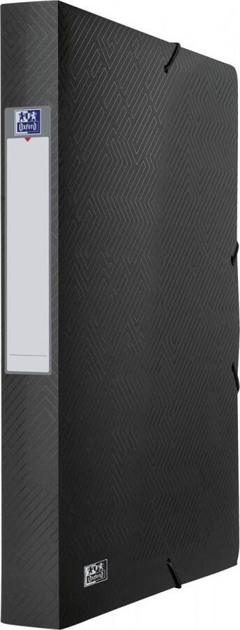 Oxford Urban elastobox uit PP formaat 24 x 32 cm rug van 4 cm zwart