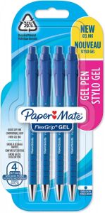 Paper Mate balpen Flexgrip Gel blister van 4 stuks blauw