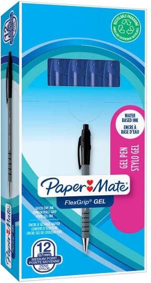 Paper Mate balpen Flexgrip Gel doos van 12 stuks blauw