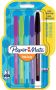 Paper Mate balpen InkJoy 100 met dop blister met 5 stuks in geassorteerde fun kleuren - Thumbnail 1