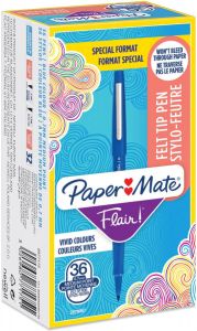 Paper Mate fineliner Flair Original value pack van 36 stuks (30 + 6 gratis) blauw