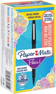 Paper Mate fineliner Flair Original value pack van 36 stuks (30 + 6 gratis) zwart