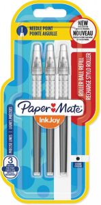 Paper Mate InkJoy vulling voor liquid-ink roller fijn zwart blister met 3 vullingen