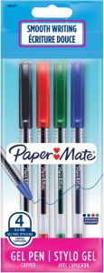 Paper Mate roller Jiffy Gel ultra fijn 0 5 mm blister van 4 stuks geassorteerde kleuren