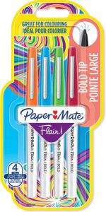 Paper Mate viltstift Flair Bold blister met 4 stuks in geassorteerde kleuren