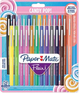 Paper Mate viltstift Flair Candypop blister met 24 stuks in geassorteerde kleuren