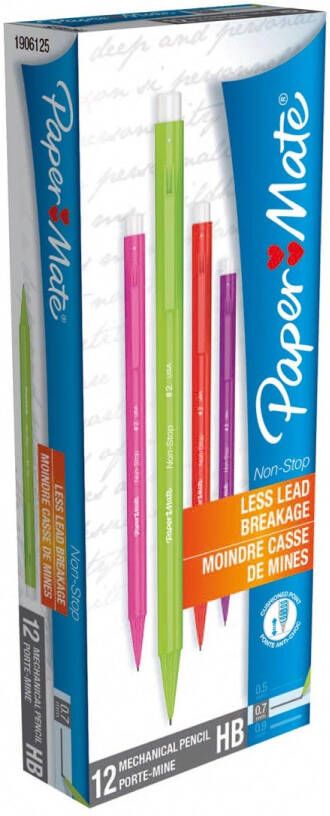Paper Mate vulpotlood Non-Stop doos van 12 stuks in geassorteerde kleuren