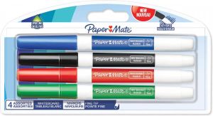 Paper Mate whiteboardmarker met fijne punt blister van 4 stuks geassorteerde kleuren