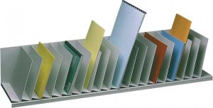 Paperflow Sorteervak met vaste schuine tussenschotten 20 vakken breedte 111 5 cm kleur grijs