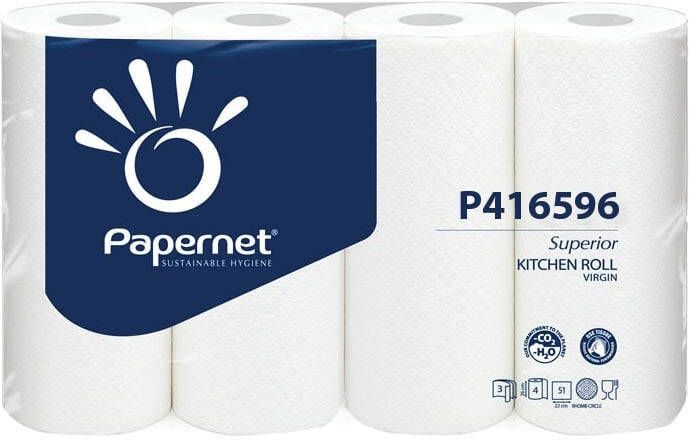 Papernet keukenrol Superior 3-laags 51 vellen pak van 4 rollen